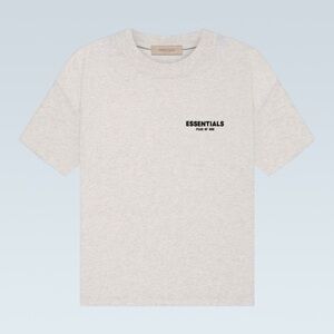 Fear of God Essentials light oatmeal crew neck t-shirt